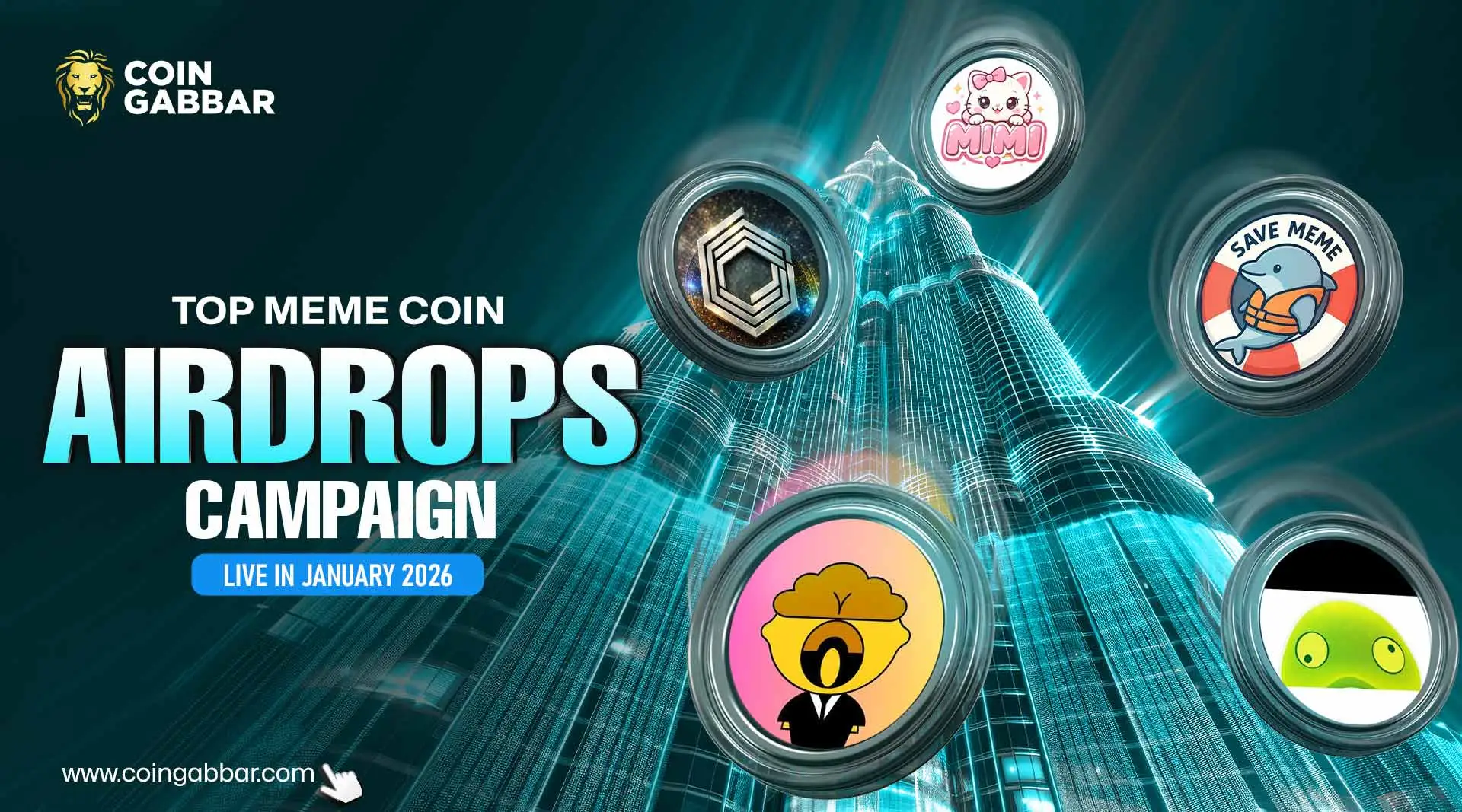 January 2026 meme coin airdrops featuring Cyclunee, Dolphin, TORASK and MIMI