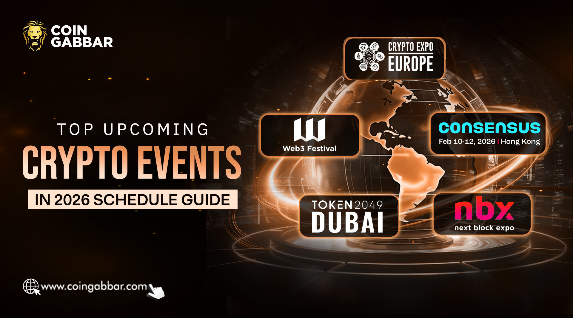 Top Crypto Events 2026: Consensus HK, Token2049 Dubai, Web3 Festival