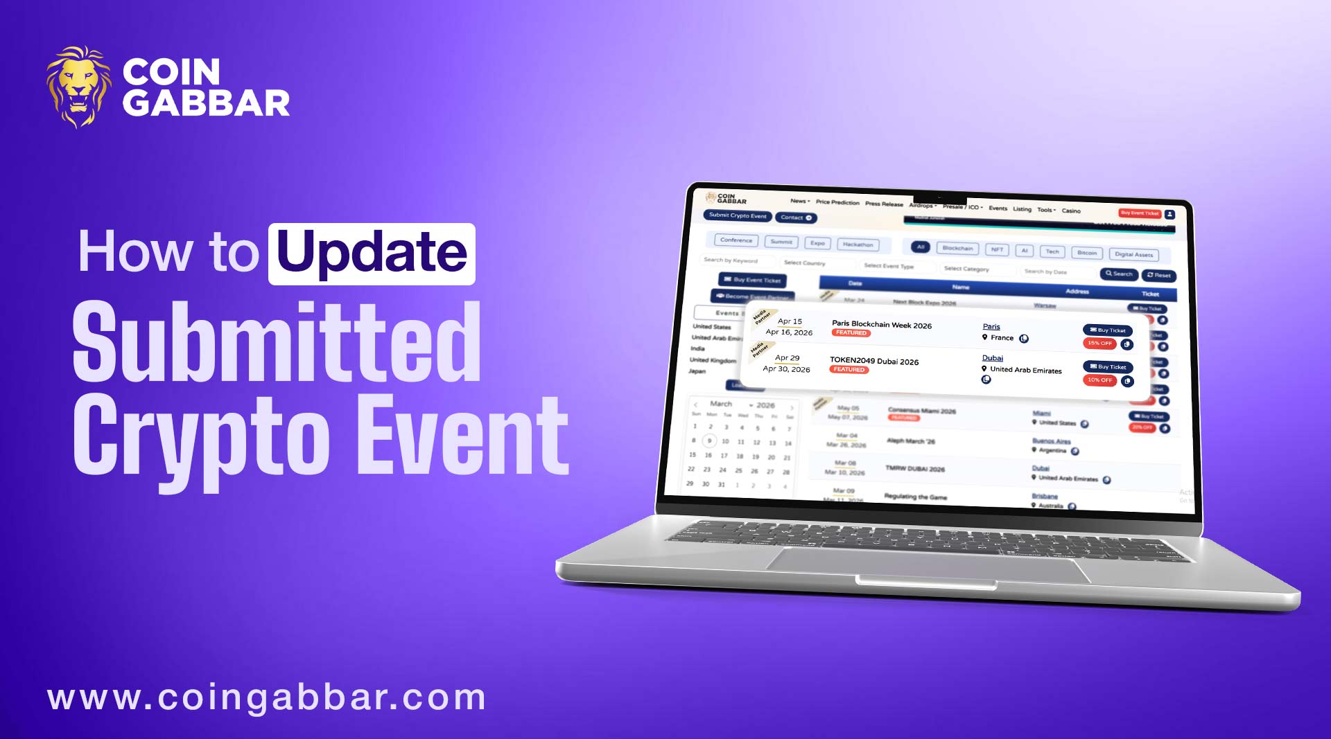 Update Submitted Crypto Events