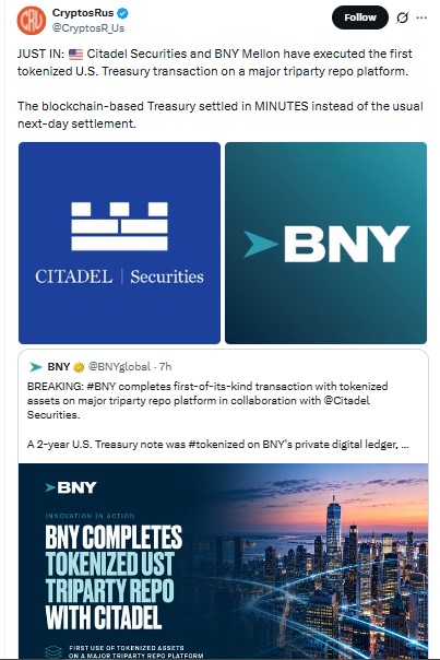 Blockchain Repo Settlement