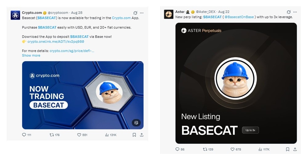 Aster DEX added a new BASECAT perpetual listing Aster DEX added a new BASECAT perpetual listing