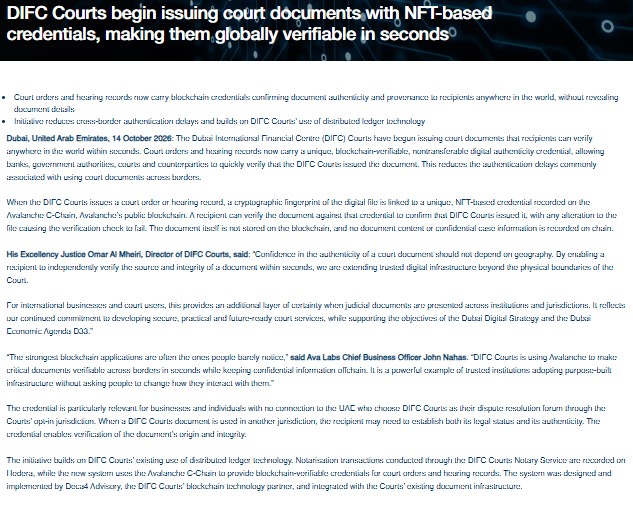 Court documents now carry nontransferable digital credentials