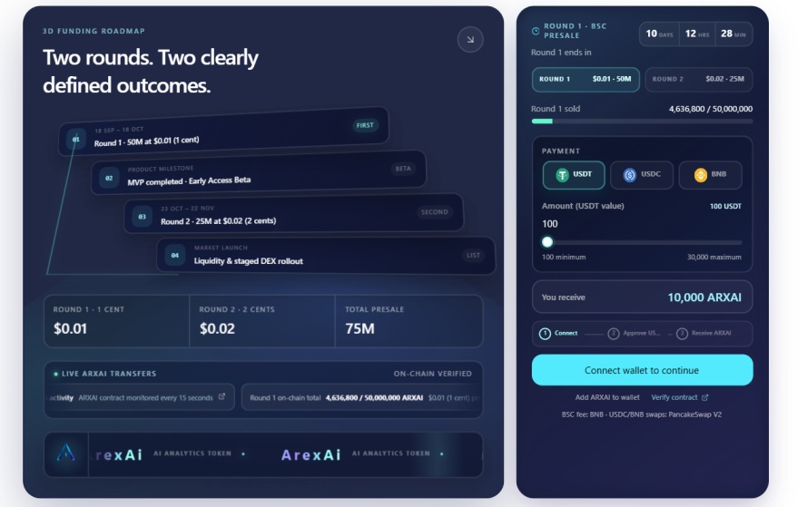 ArexAi Presale page