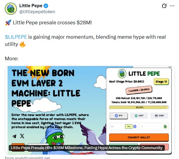 Little pepe presale crosses $28M
