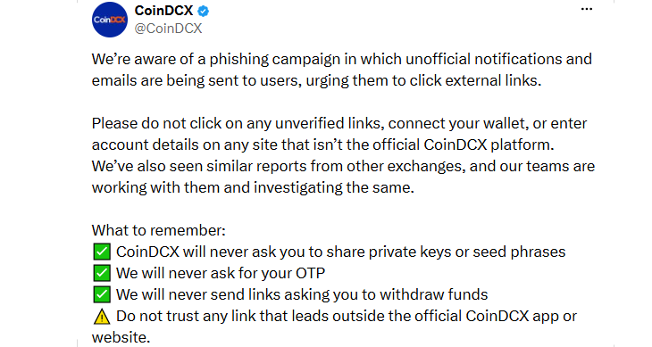 CoinDCX Hack Update CoinDCX Hack Update