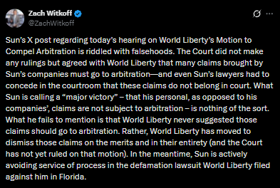 Zach Witkoff Tweet