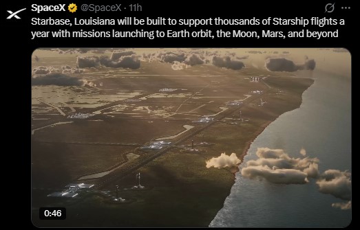 SpaceX said it will build a new launch site called Starbase, Louisiana SpaceX said it will build a new launch site called Starbase, Louisiana