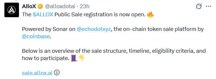 AlloX Presale Details AlloX Presale Details