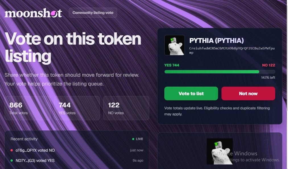 Listing vote on Moonshot Listing vote on Moonshot