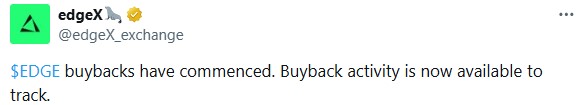 EdgeX buyback and burning program EdgeX buyback and burning program