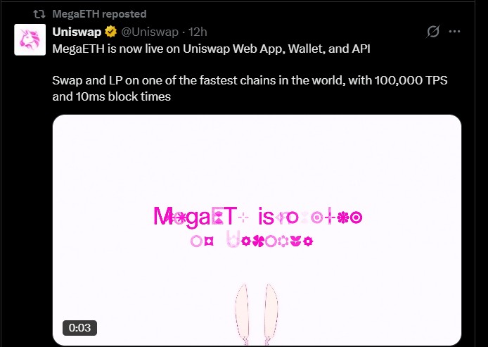 MegaETH Uniswap integration