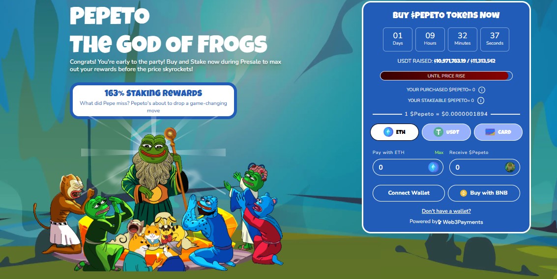 PEPETO Presale Price and Staking PEPETO Presale Price and Staking