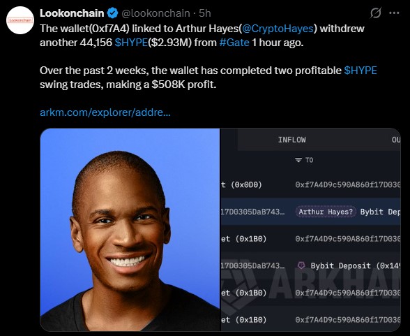 ARTHUR HAYES WITHDRAW HYPE ARTHUR HAYES WITHDRAW HYPE