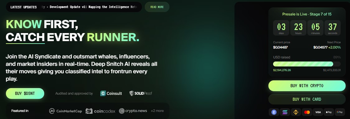 DeepSnitch AI Presale in Level 7 DeepSnitch AI Presale in Level 7