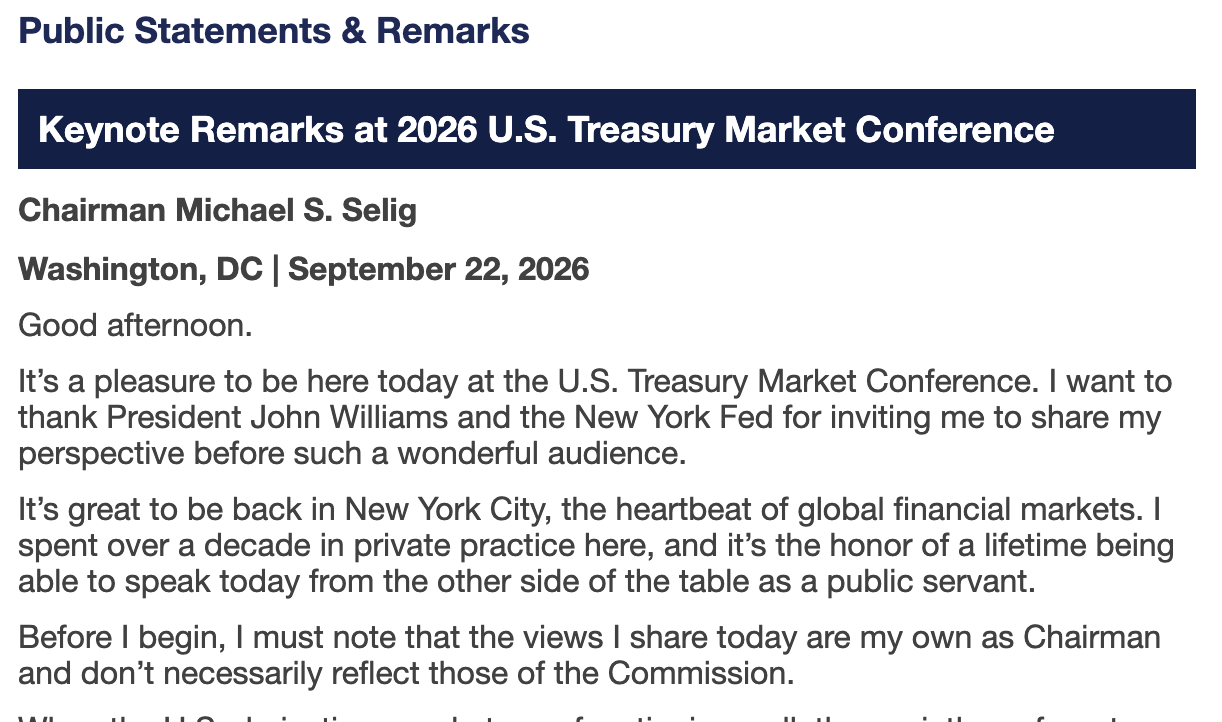 Public statement CFTC Public statement CFTC