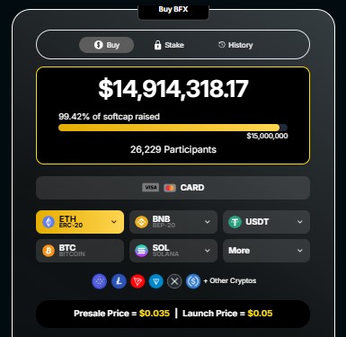 BlockchainFX Presale Dashboard