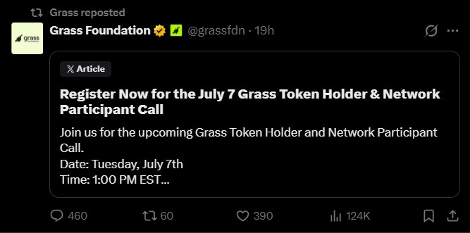 Grass Airdrop Holders call Grass Airdrop Holders call