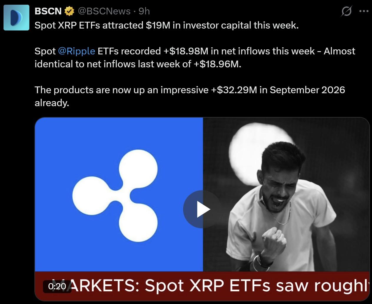 XRP News Today ETF Inflows Keep Climbing
