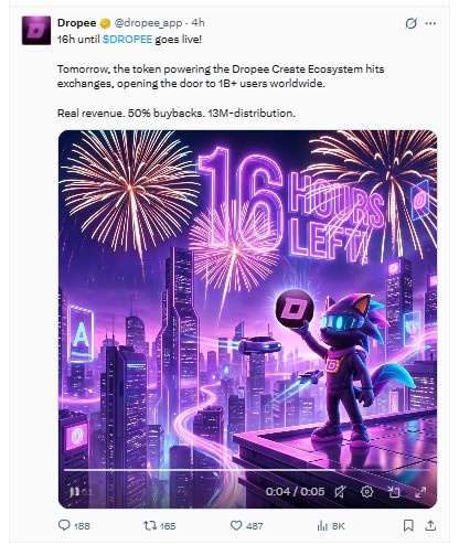 Droppe Post 16 hours left in listing
