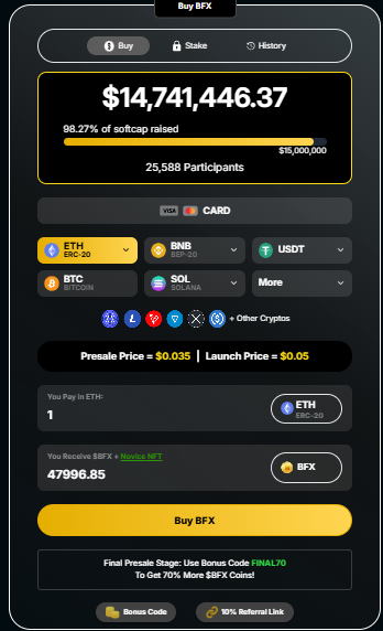 BlockchainFx presale details 