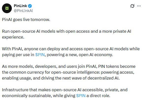 PinAI Launch: PinLink announces open-source AI with PIN payments. PinAI Launch: PinLink announces open-source AI with PIN payments.