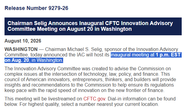 Official CTFC announement Official CTFC announement