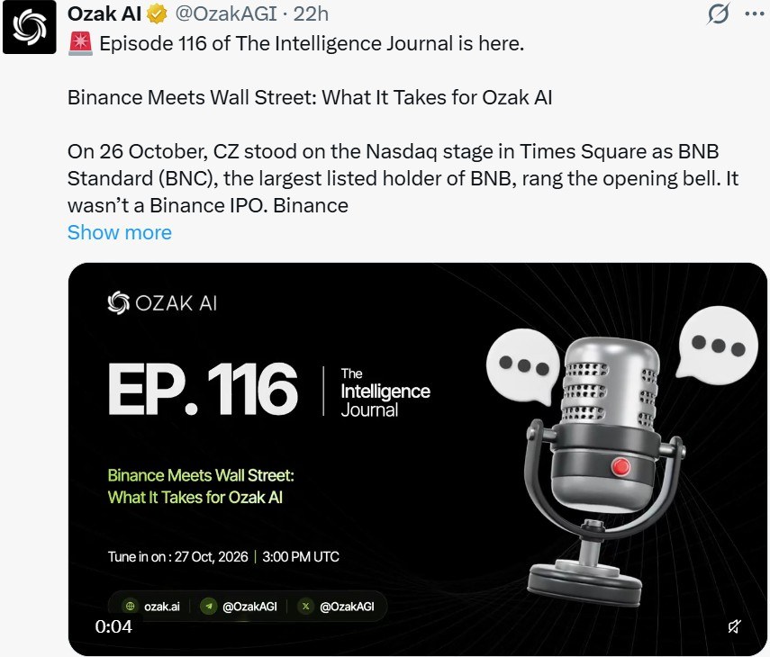 Ozak AI News: Binance, Wall Street and AI Take Center Stage