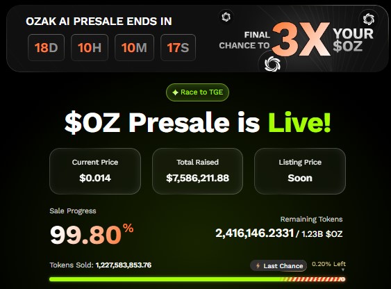 official Ozak AI presale dashboard official Ozak AI presale dashboard