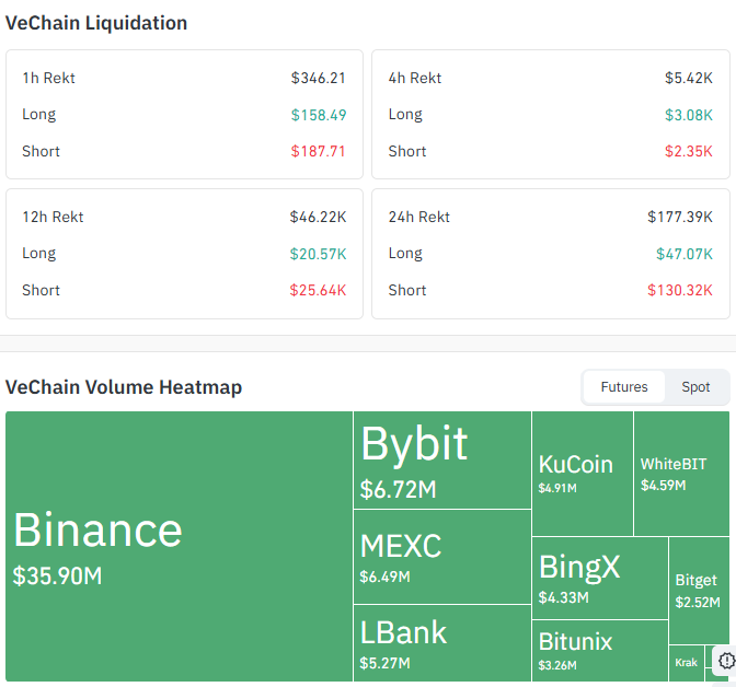 VeChain Liquidations and Futures Volume: VeChain Liquidations and Futures Volume: