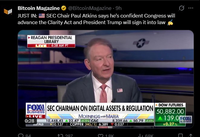 SEC Chair Paul Atkins on Senate Vote and CLARITY Act SEC Chair Paul Atkins on Senate Vote and CLARITY Act