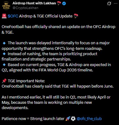 OFC airdrop listing date