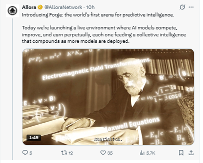 Posted on X by AlloraNetwork Posted on X by AlloraNetwork