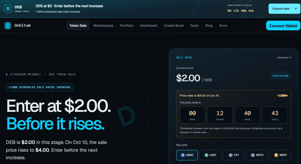 Debitum token page