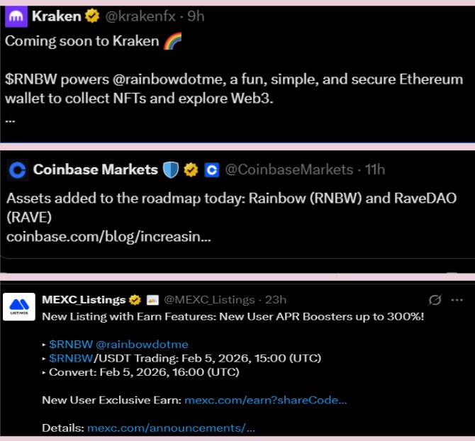Rainbow token listing date Today