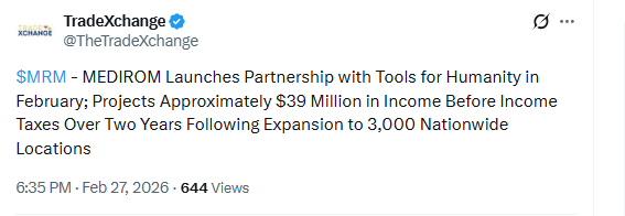 MEDIROM Nasdaq announcement about Tools for Humanity partnership and 3000 Orb expansion in Japan