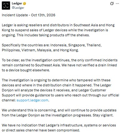 Ledger Security Update