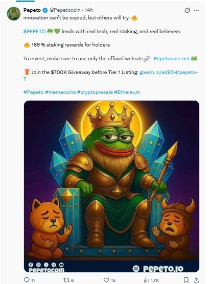 Posted on X, Pepetocoin