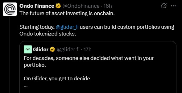 Ondo Finance tokenized stocks