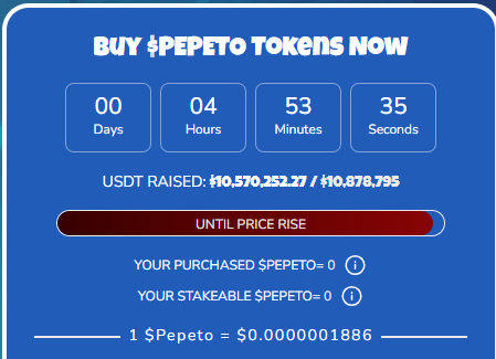 pepeto presale price