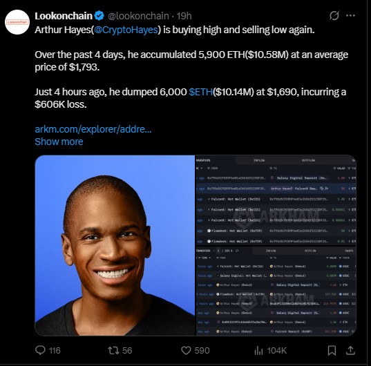 Arthur Hayes Bought the Top and Sold the Dip