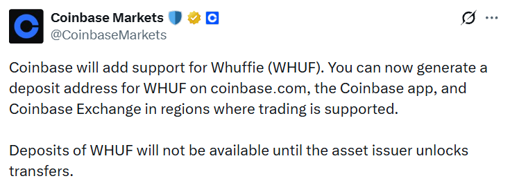 Whuffie WHUF coinbase listing Whuffie WHUF coinbase listing