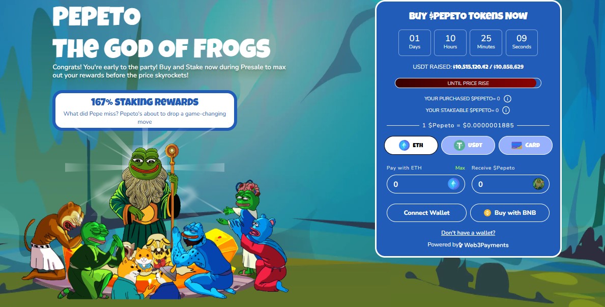 Pepeto official presale site 