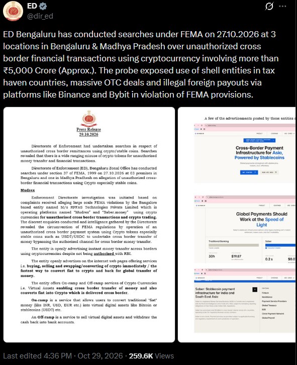 India ED Crypto FEMA Investigation: ₹5,000 Crore Probe Explained