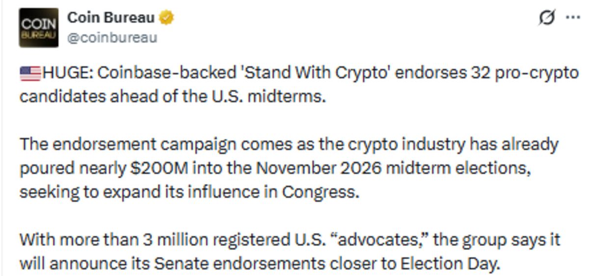 Stand With Crypto endorsements coin bureau official X post Stand With Crypto endorsements coin bureau official X post