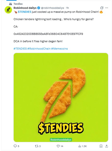 Posted on X robinhooddailys