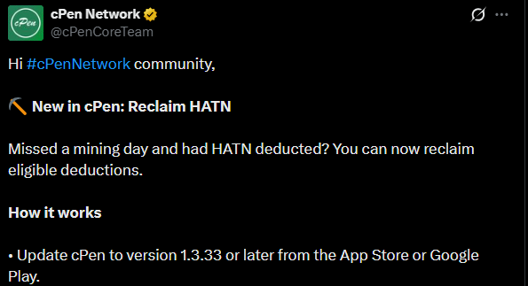 cPen Reclaim HATN X post