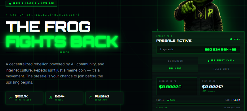Pepedo presale dashboard Pepedo presale dashboard