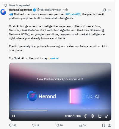 Ozak AI Herond Browser Partnership