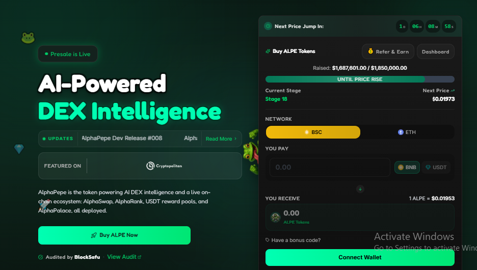 The Alphapepe price by official page