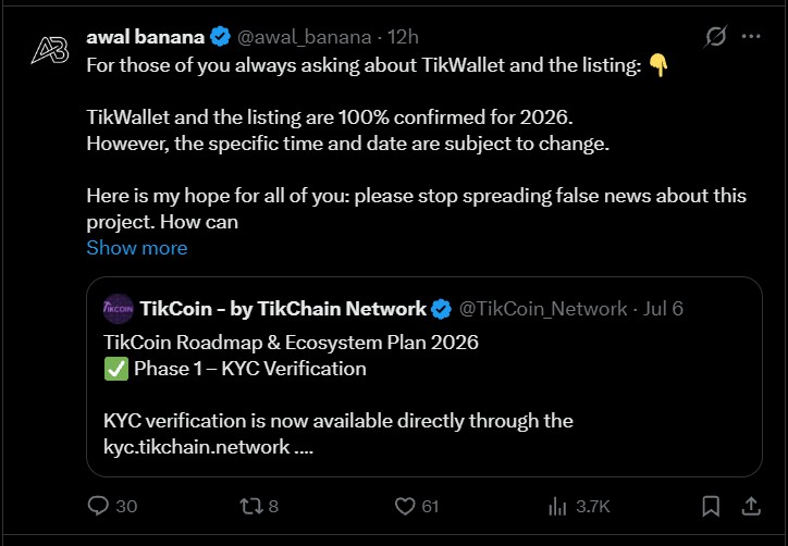 Tikcoin Network listaing date and Roadmap Tikcoin Network listaing date and Roadmap